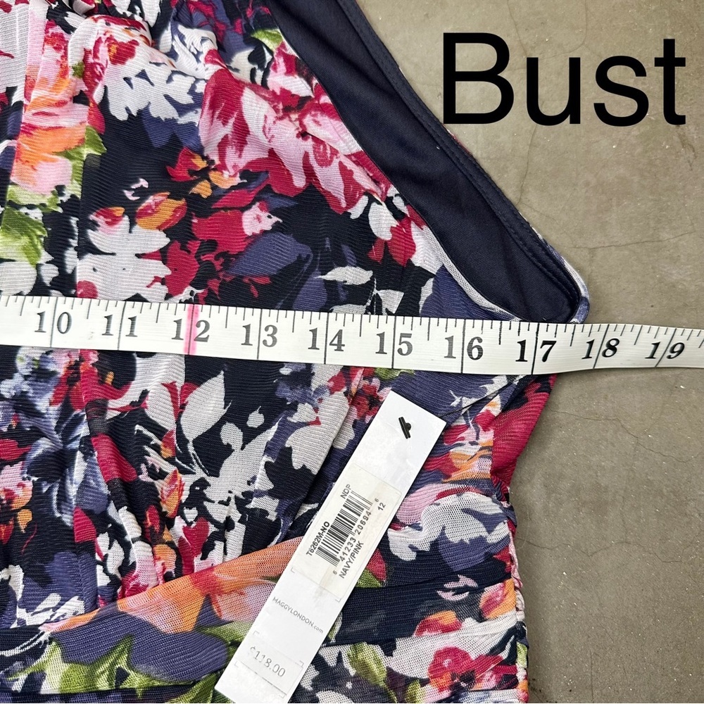 Maggy London Floral Cocktail Dress Sz12 - Picture 7 of 9